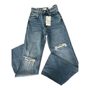Zara Women’s Blue Straight Leg Jeans size 2 NWT